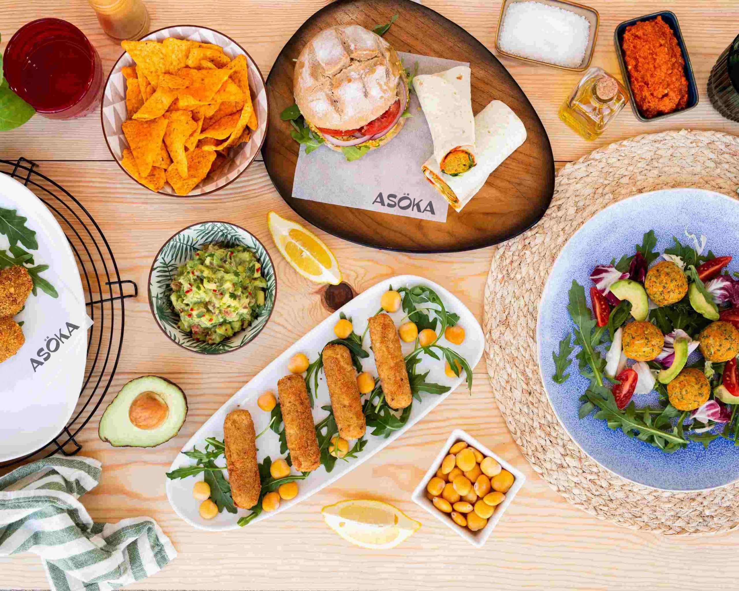 ASÖKA plant-based product range: burgers, meals, snacks and sweets